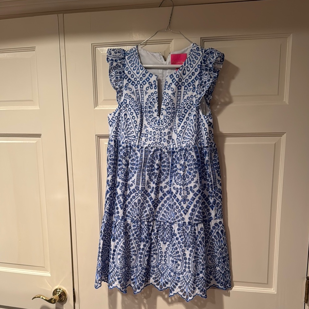 Blue Patterned Kids Dress
